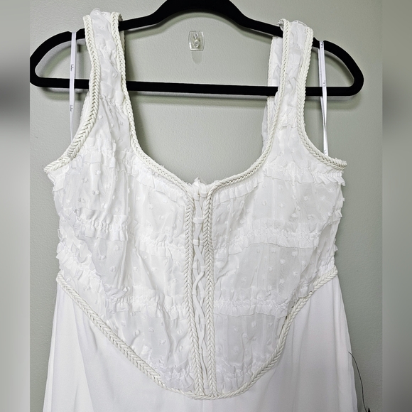 Lulus Majorly Iconic White Swiss Dot Ruffled Lace-up Sleeveless Braided Jumpsuit - Picture 10 of 15
